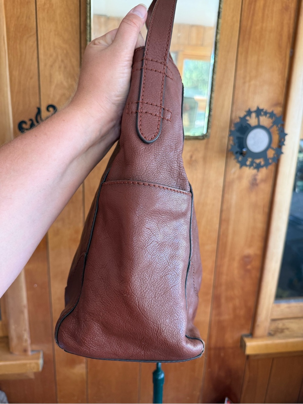 Frye Women's Cognac Brown Leather Purse Hobo Bag - Picture 2 of 16